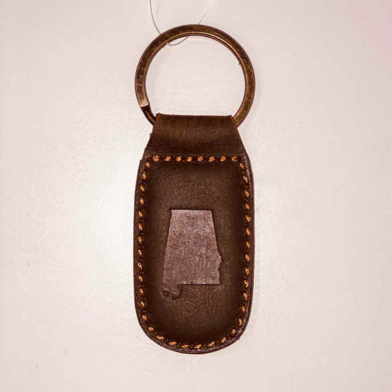 Alabama Leather Embossed Keychain