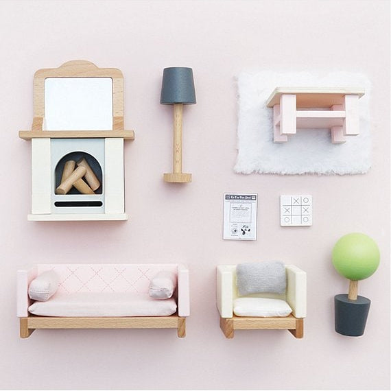 Alternate view of Dolls House Sitting Room, wooden by Le Toy Van