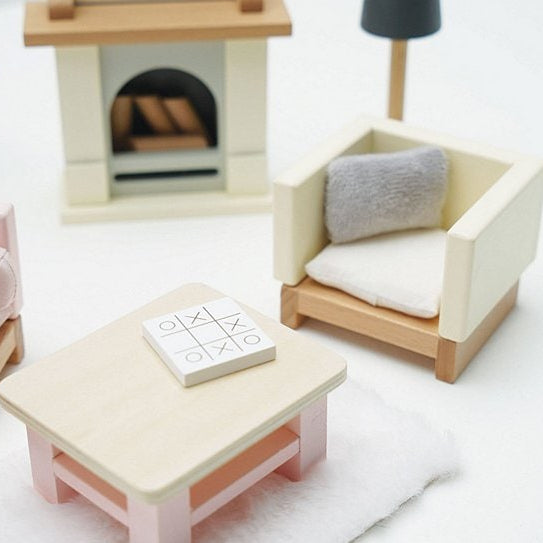 Detail view of Dolls House Sitting Room, wooden by Le Toy Van