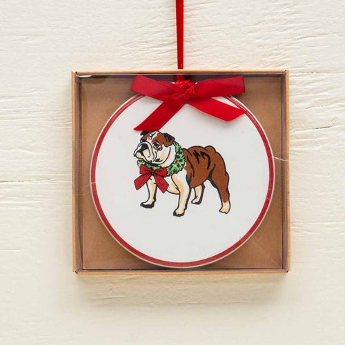 Ornament - Bulldog Wreath