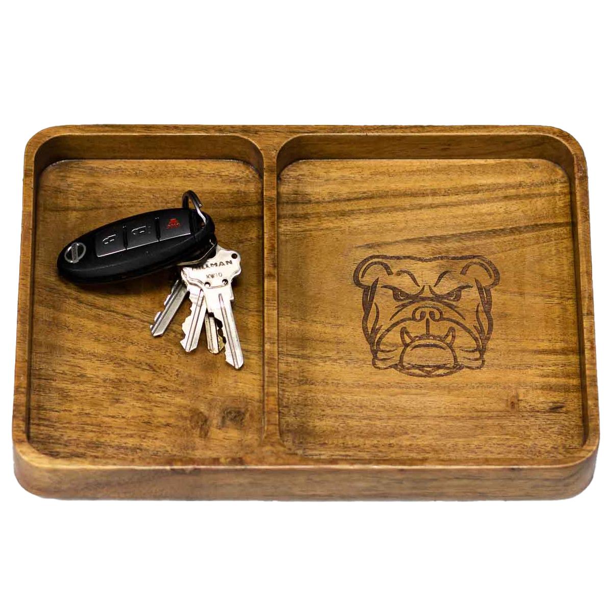 Bulldog Etched Wood Valet Tray by The Royal Standard