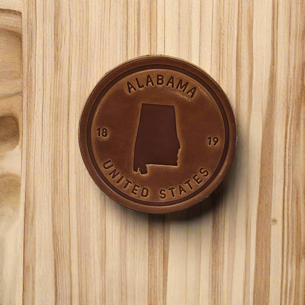 Leather Coaster - Alabama State Silhouette