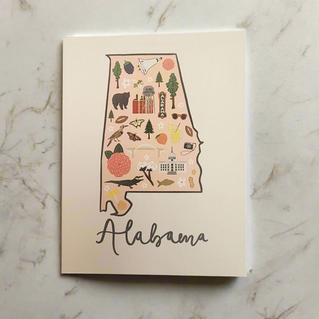 Greeting Card - Alabama by Bloomwolf Studio