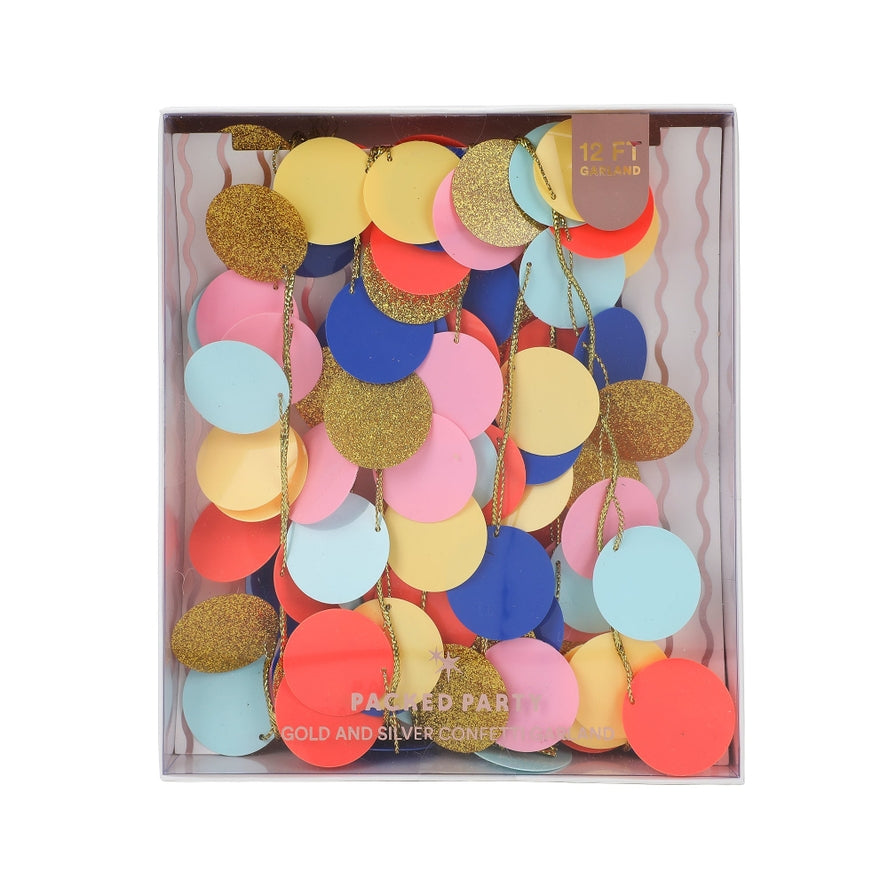 Rainbow Confetti Garland by Packed Party