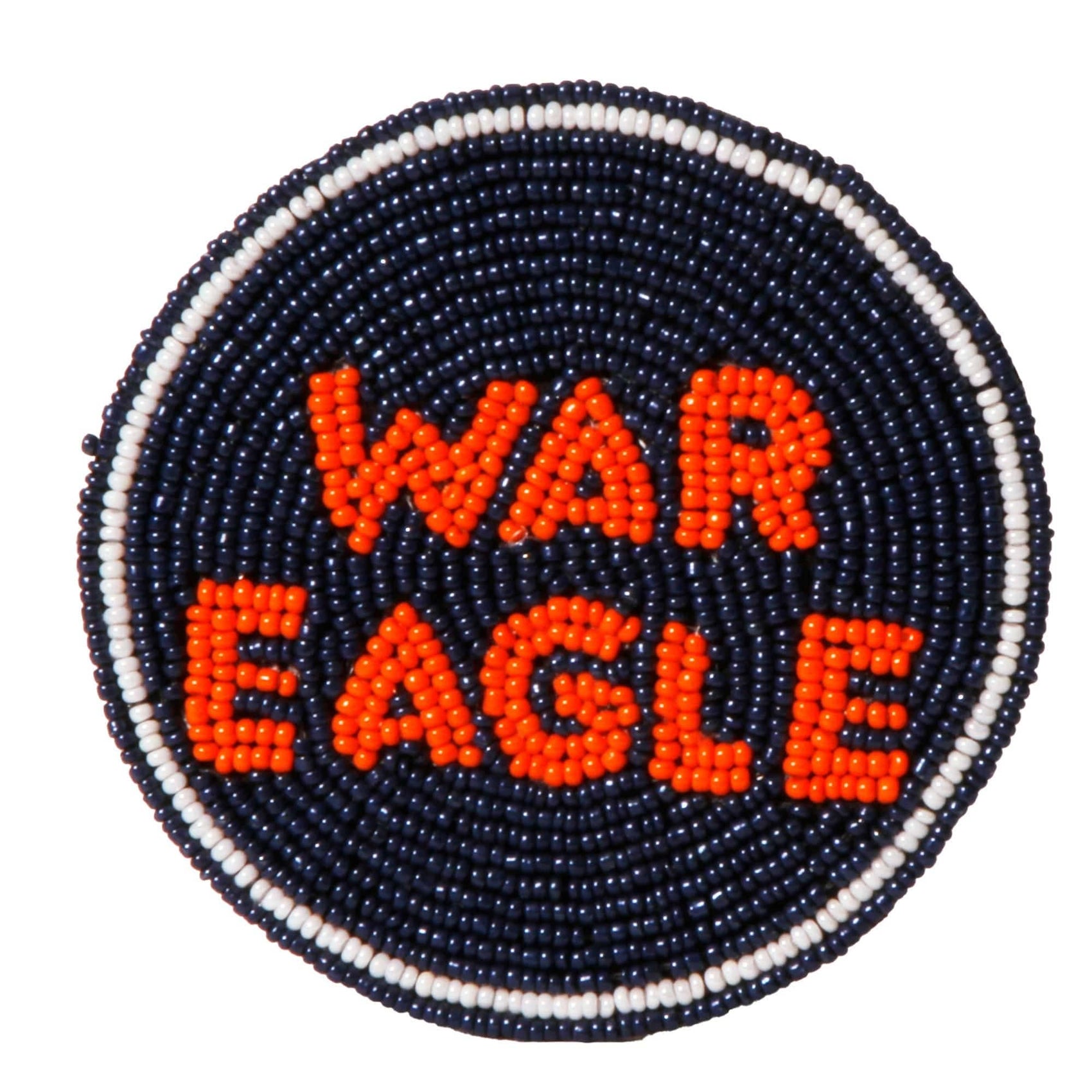 Auburn War Eagle Beaded Button