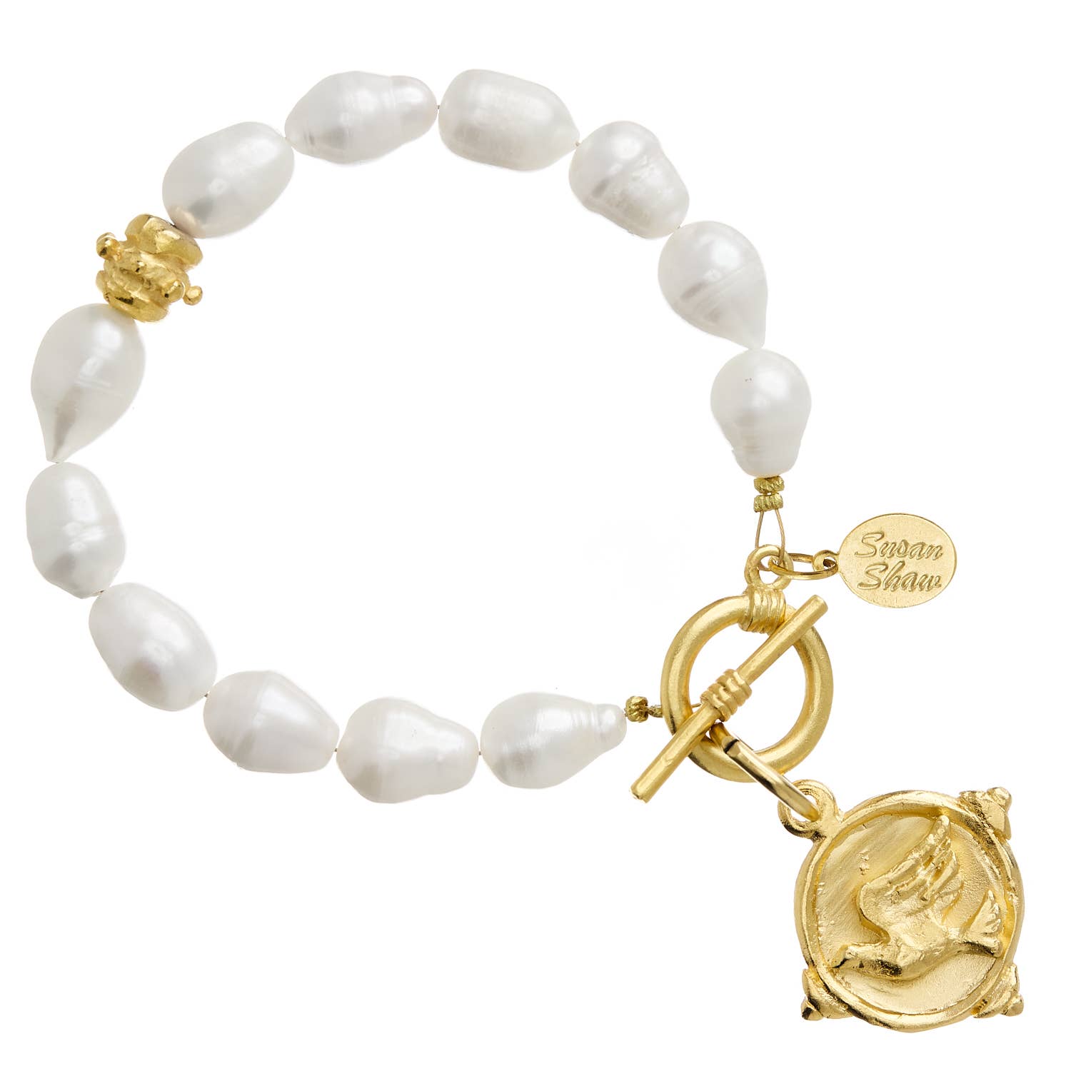 Dove Intaglio Pearl Bracelet