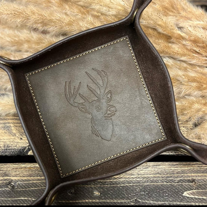 Leather Valet Tray - Deer