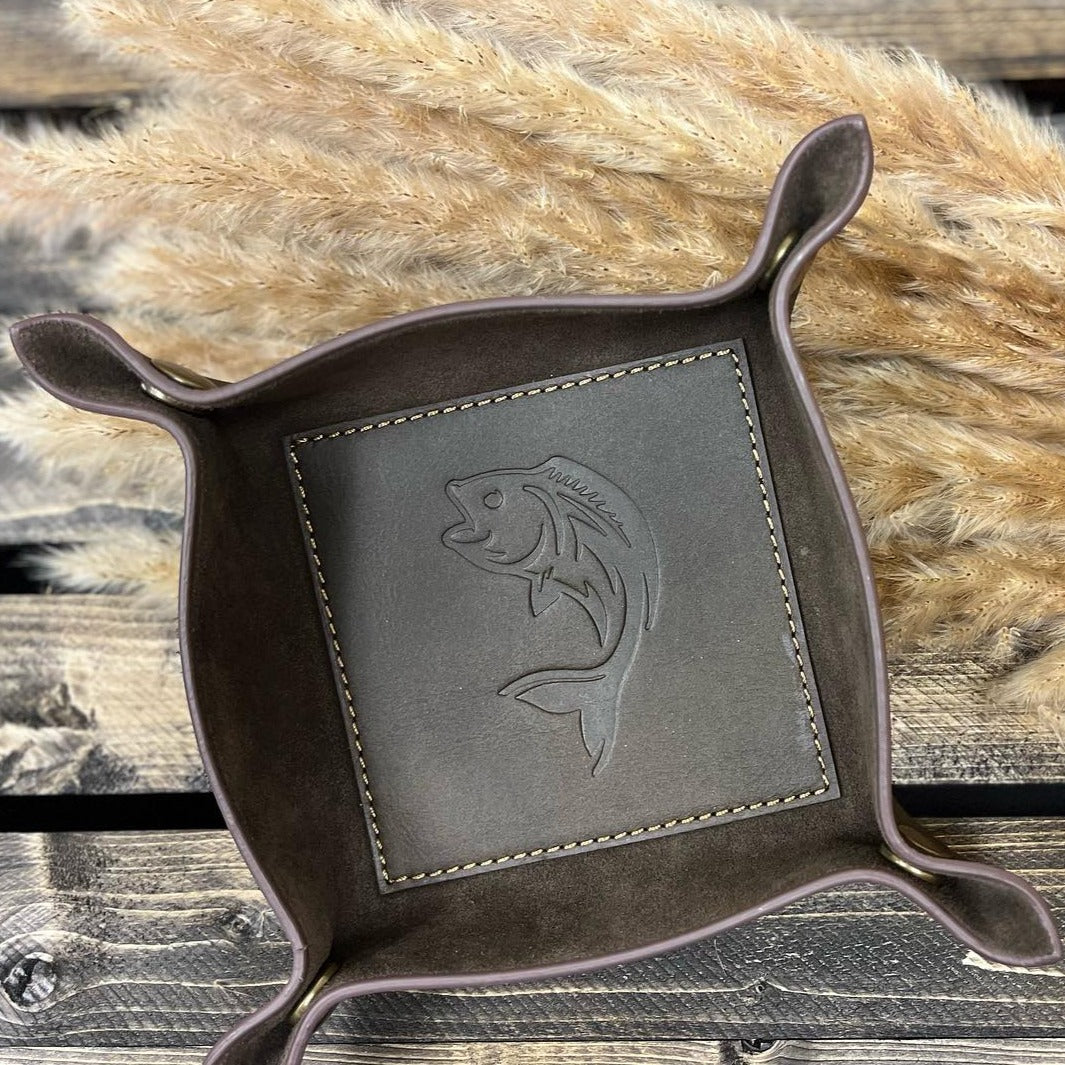 Leather Valet Tray - Fish