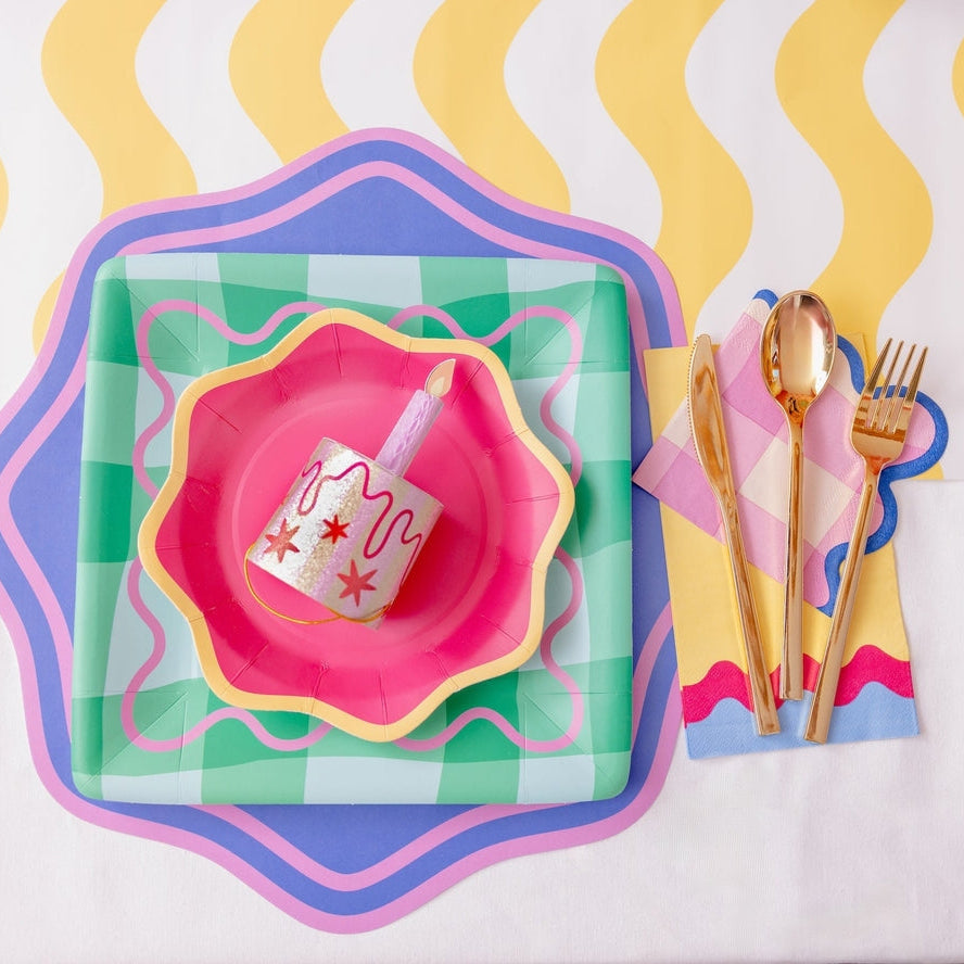 Alternate view of Colorwave Gingham Dinner Plates by Packed Party