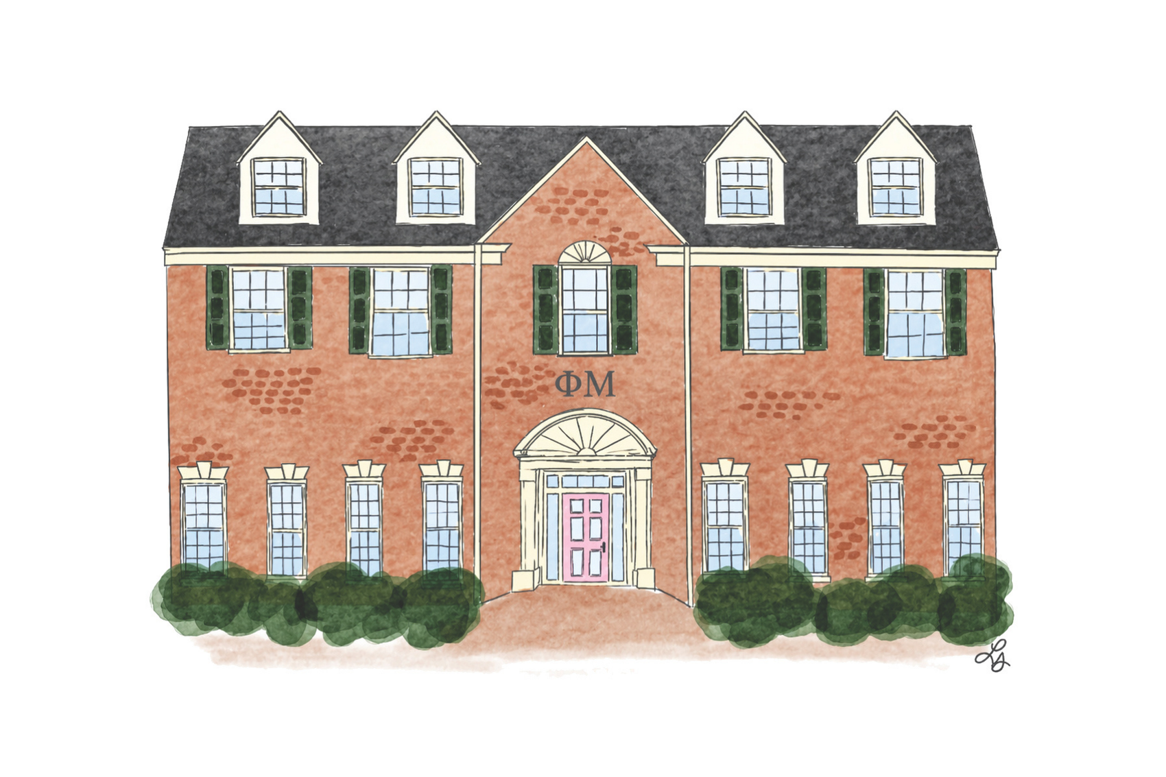 Framed Samford Sorority House Print