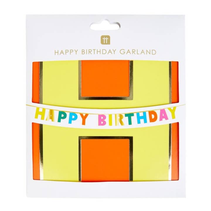 Alternate view of Rainbow Happy Birthday Garland by Talking Tables
