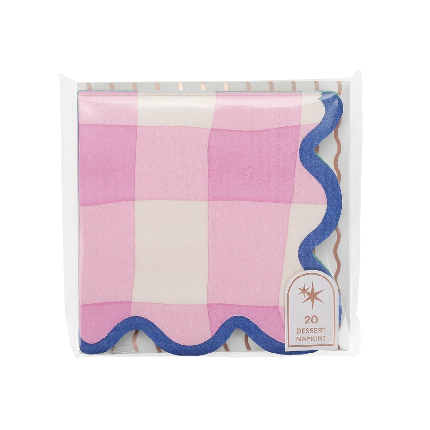 Colorwave Gingham Beverage Napkins by Packed Party