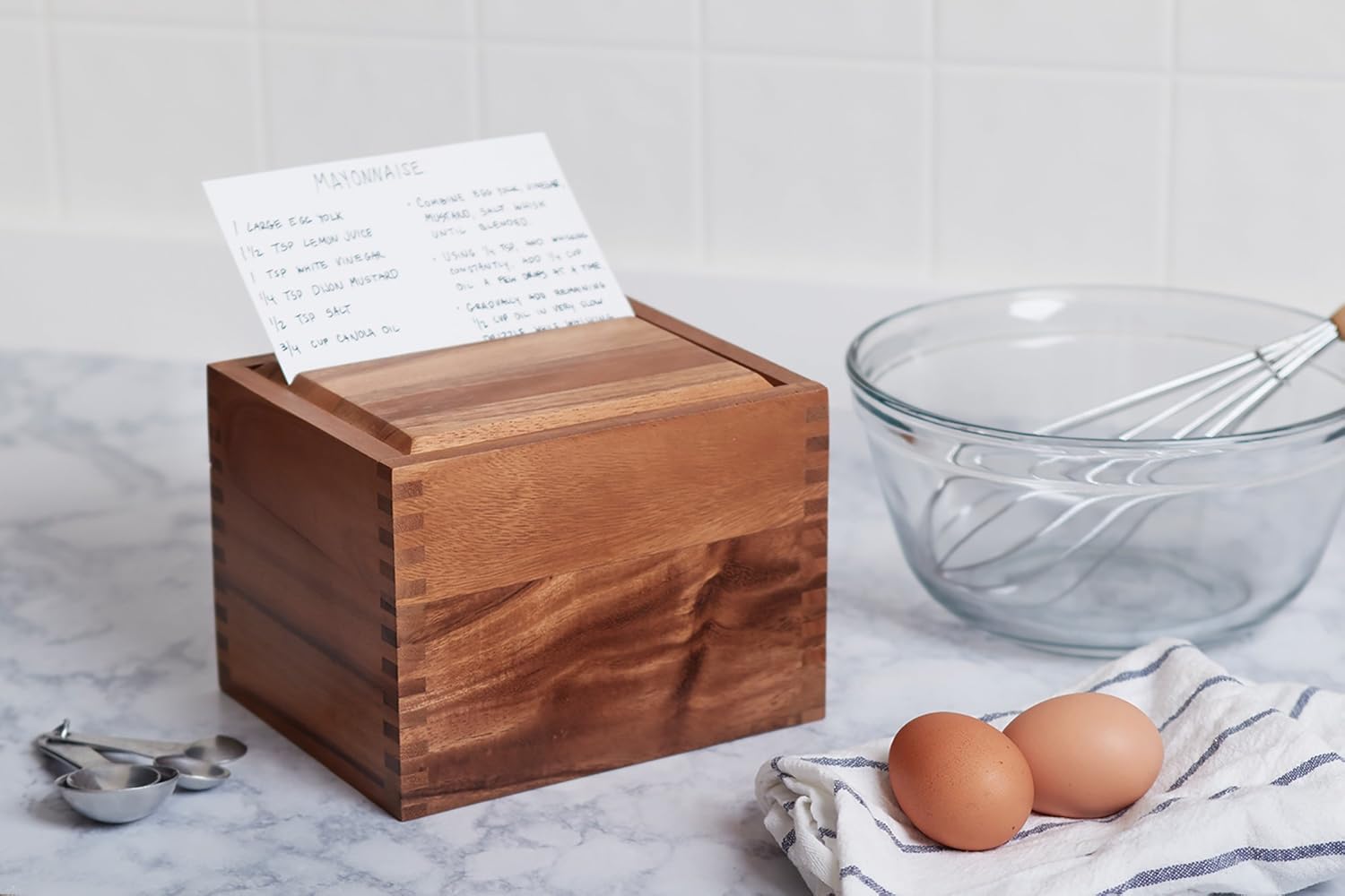 Ironwood Acacia Wood Recipe Box