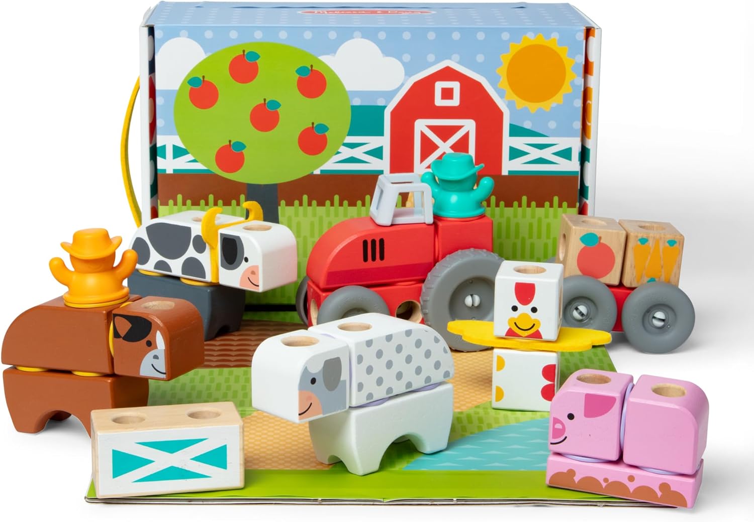 Alternate view of Blockables Farm Play Set, wooden by Melissa & Doug