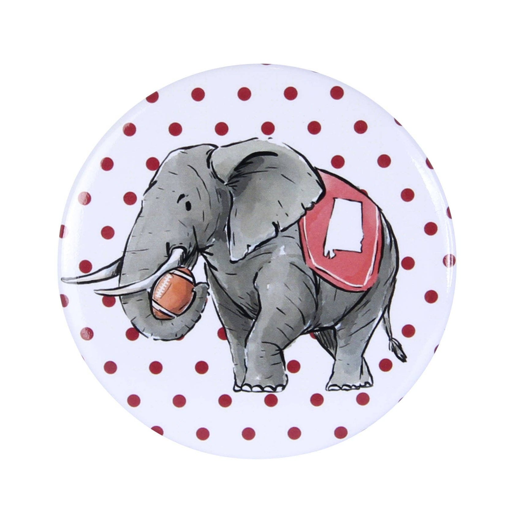 Polka Dot Elephant Button by Barrel Down South