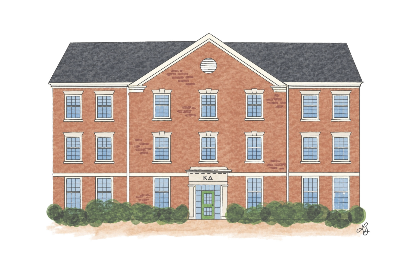 Framed Samford Sorority House Print