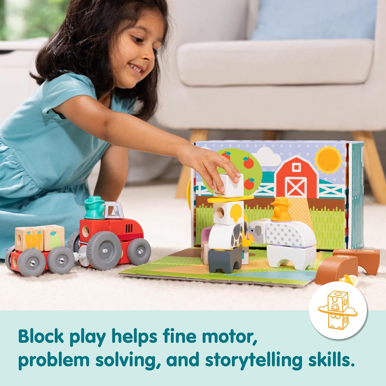 Additional view of Blockables Farm Play Set, wooden by Melissa & Doug