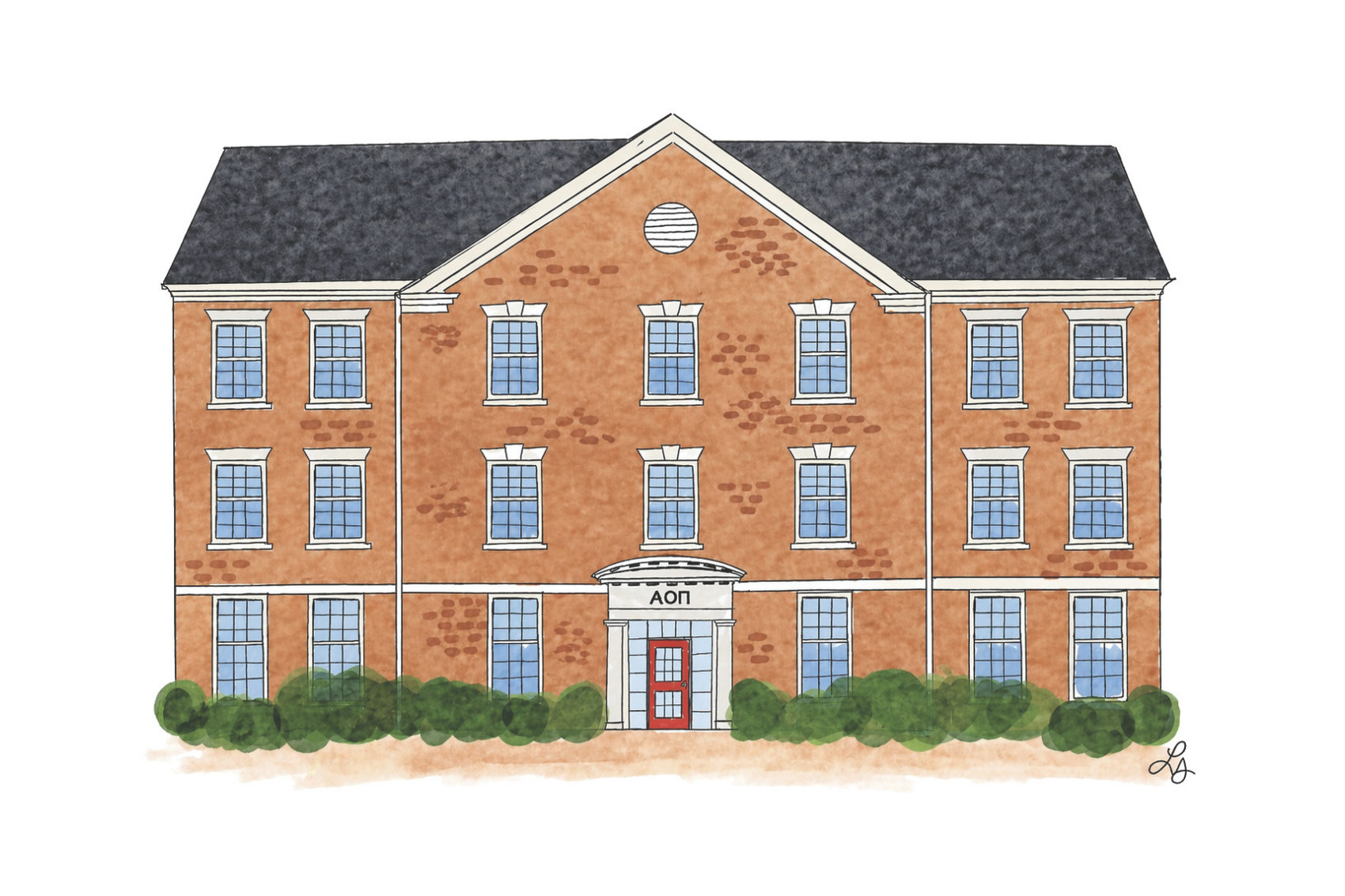 Framed Samford Sorority House Print