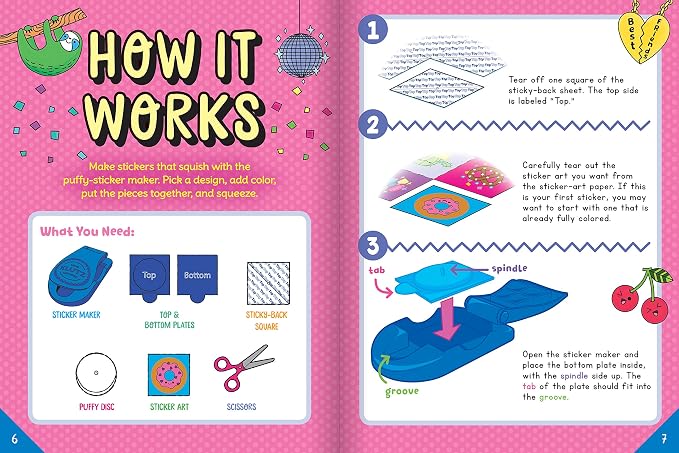 Close-up of Make Your Own Puffy Stickers Activity Kit by Klutz