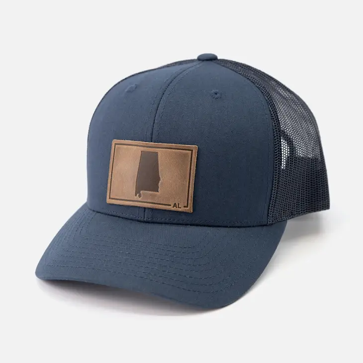 Alabama State Silhouette Leather Hat