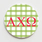 3" Gingham Sorority Button