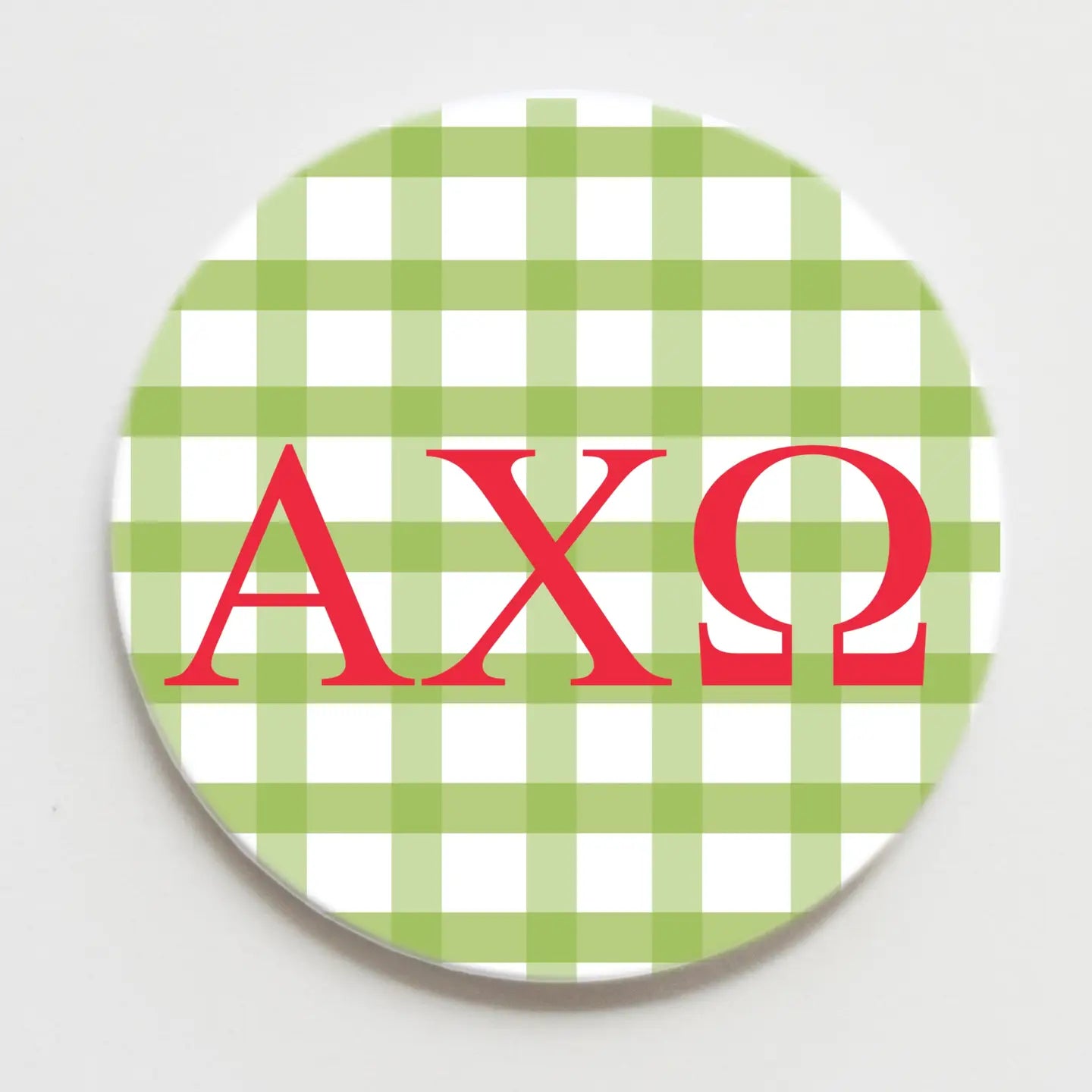 3" Gingham Sorority Button