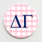 3" Gingham Sorority Button