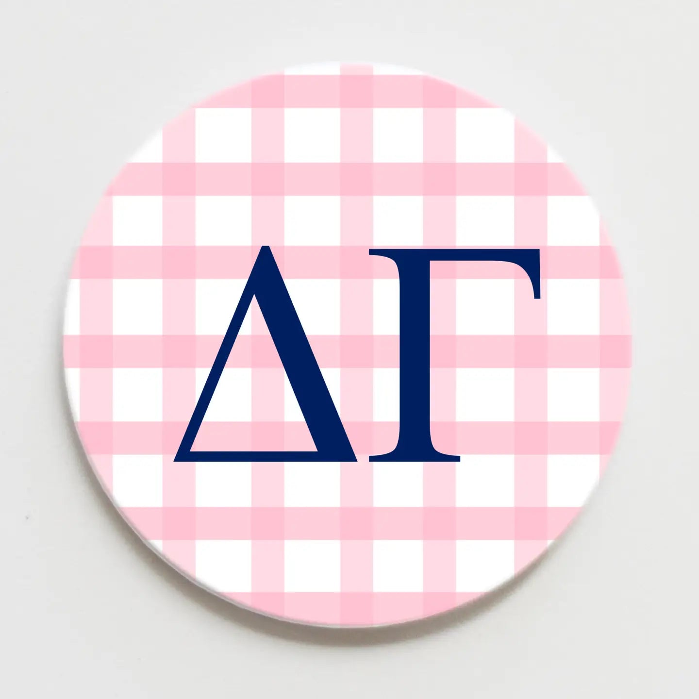 3" Gingham Sorority Button