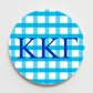 3" Gingham Sorority Button