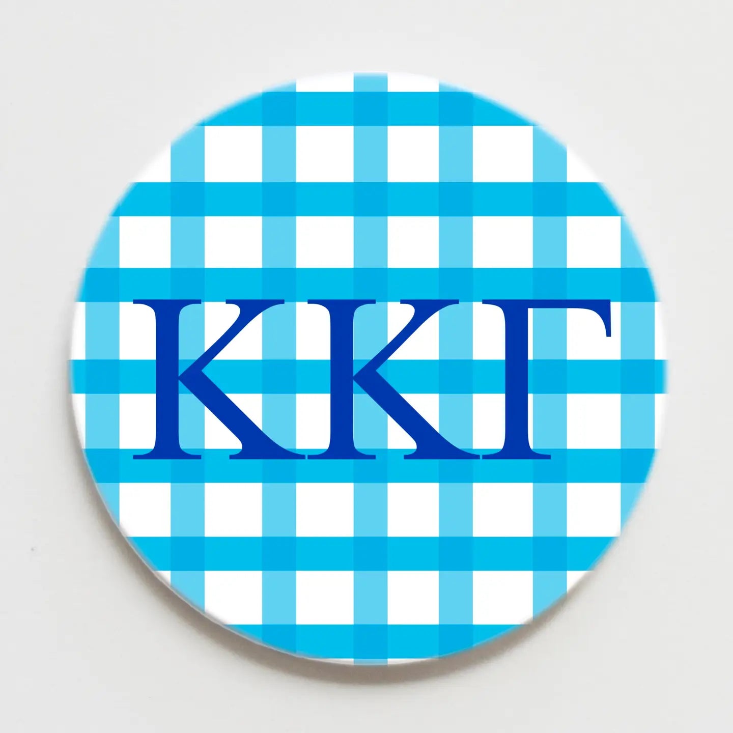 3" Gingham Sorority Button