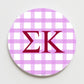 3" Gingham Sorority Button