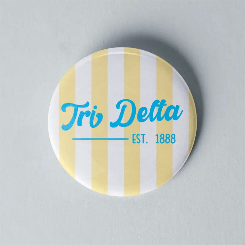 3" Sorority Stripe Button - Est Date