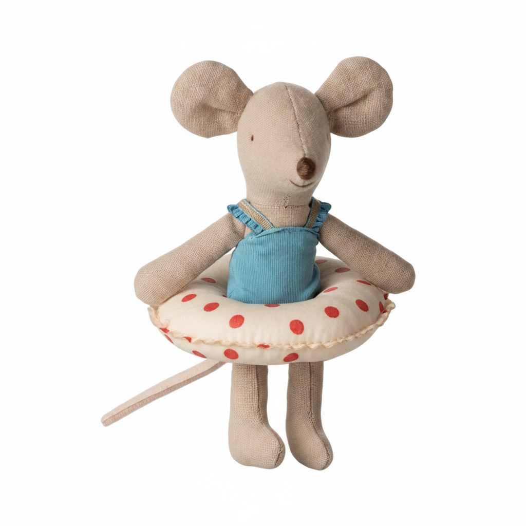 Beach Mouse with Float, Red Dot