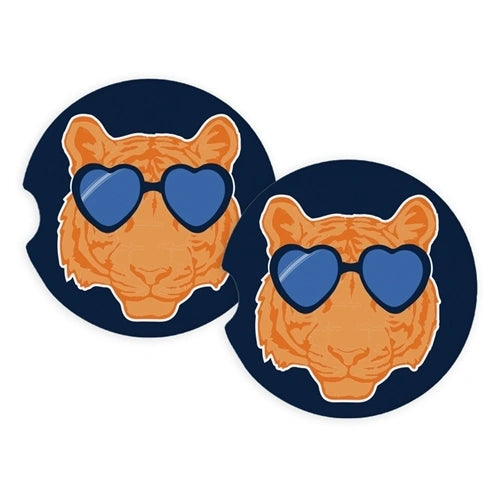 Tiger Blue Car Coasters