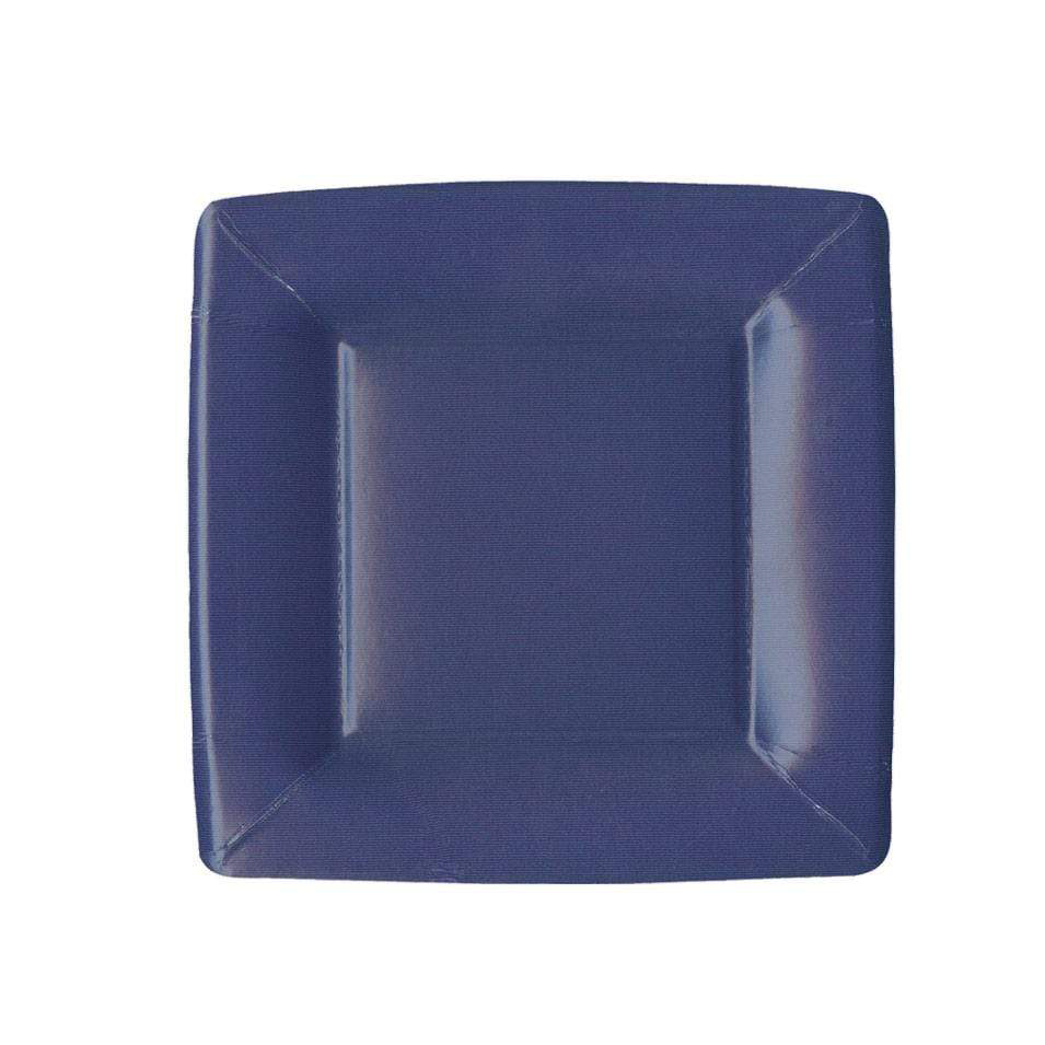 Square Salad/Dessert Plates - Navy, porcelain by Caspari