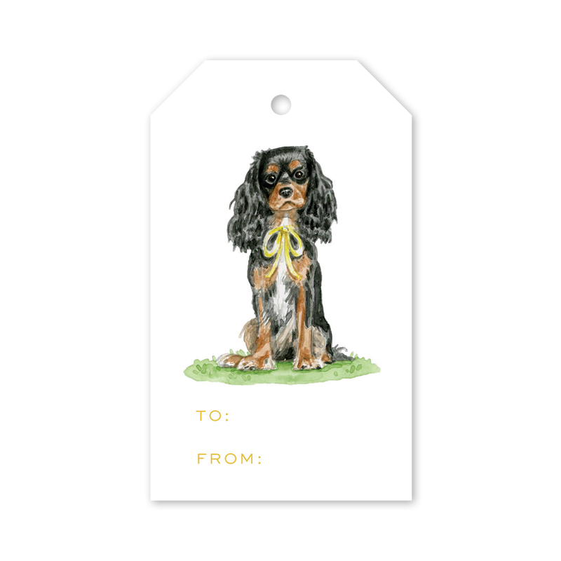 Cavalier Gift Tags Set - Black & Tan