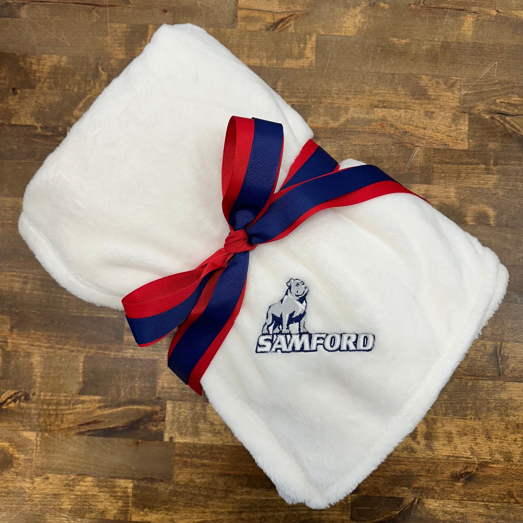 Samford Embroidered Blanket, fleece by Tri Textiles