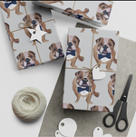 Gift Wrap - Bulldog Grey / Navy Bow Tie