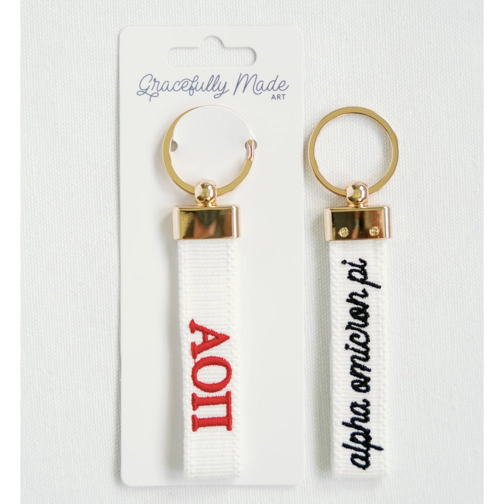 Sorority Embroidered Keychain