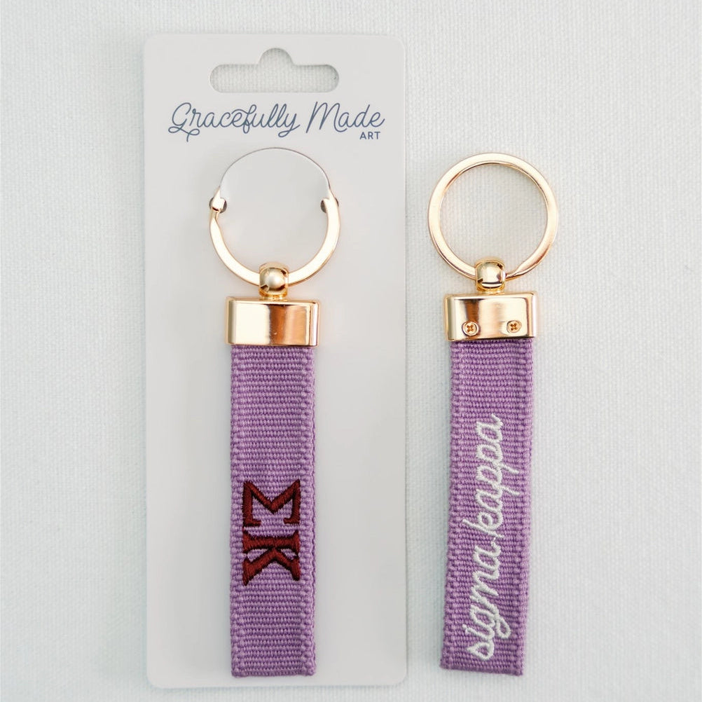 Sorority Embroidered Keychain