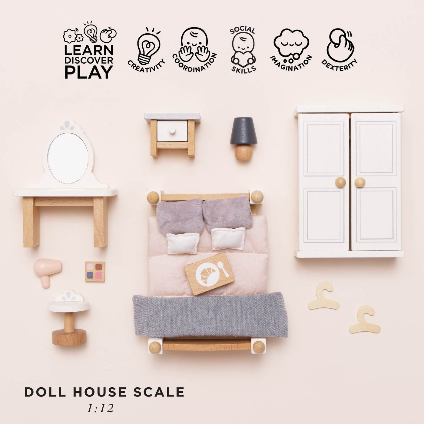 Alternate view of Dolls House Bedroom, 19-piece by Le Toy Van