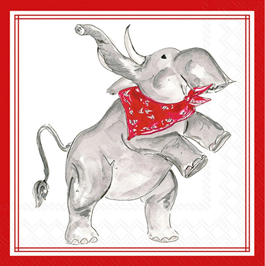 Red Elephant Beverage Napkins