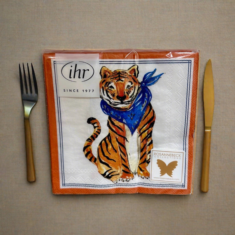 Beverage Napkins - Blue Tiger