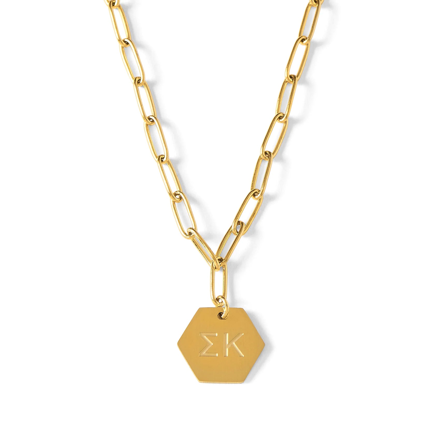 Paperclip Necklace with Sorority Pendant