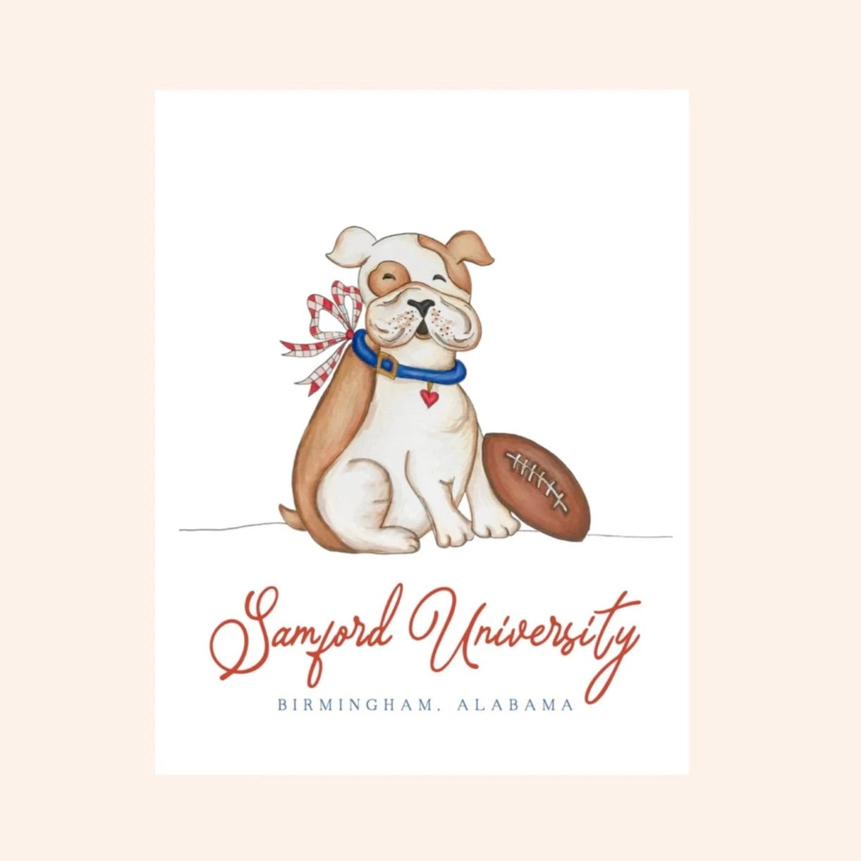 Notecard Set - Samford Bulldog by Winnefred Austin