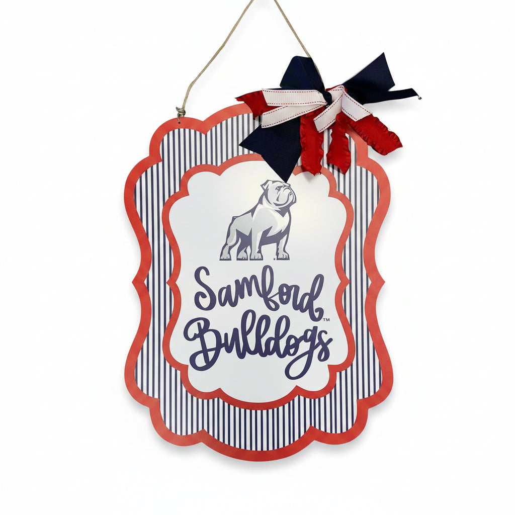 Samford Door Hanger in Blue Stripe by Nelson Fine Art & Gifts