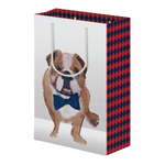 Gift Bag - Bulldog w/ Navy Bow Tie