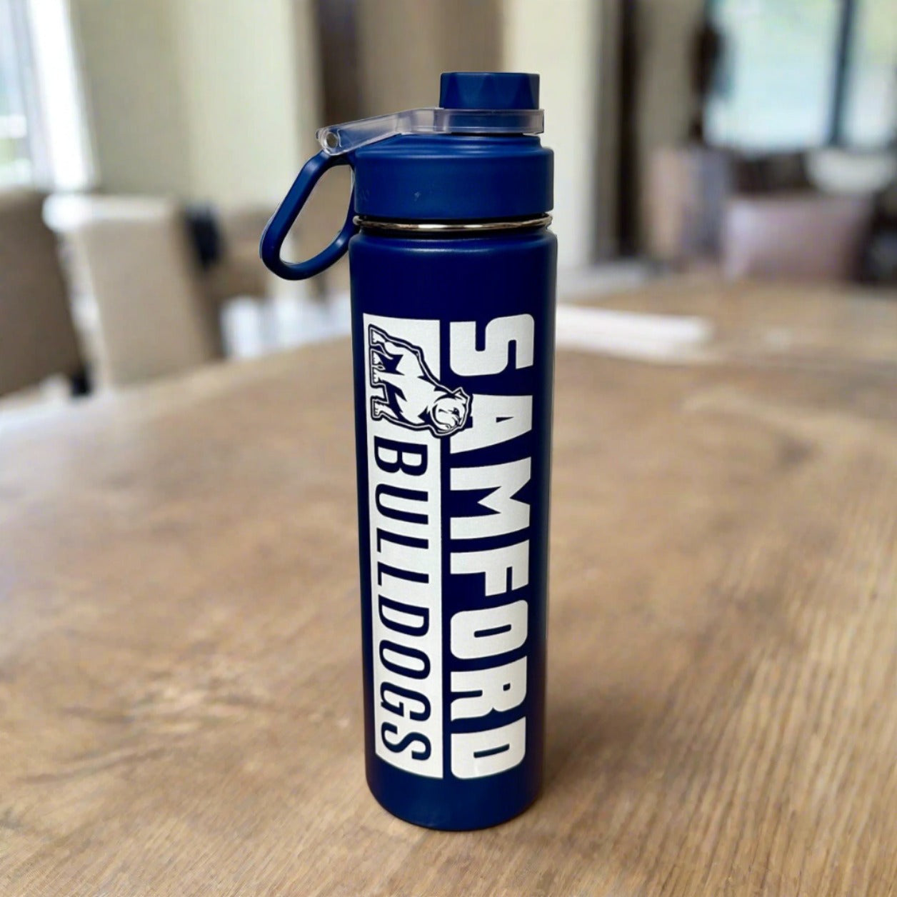 H2go Conquer Sport Bottle - Samford Bulldogs, stainless steel by Spirit Products