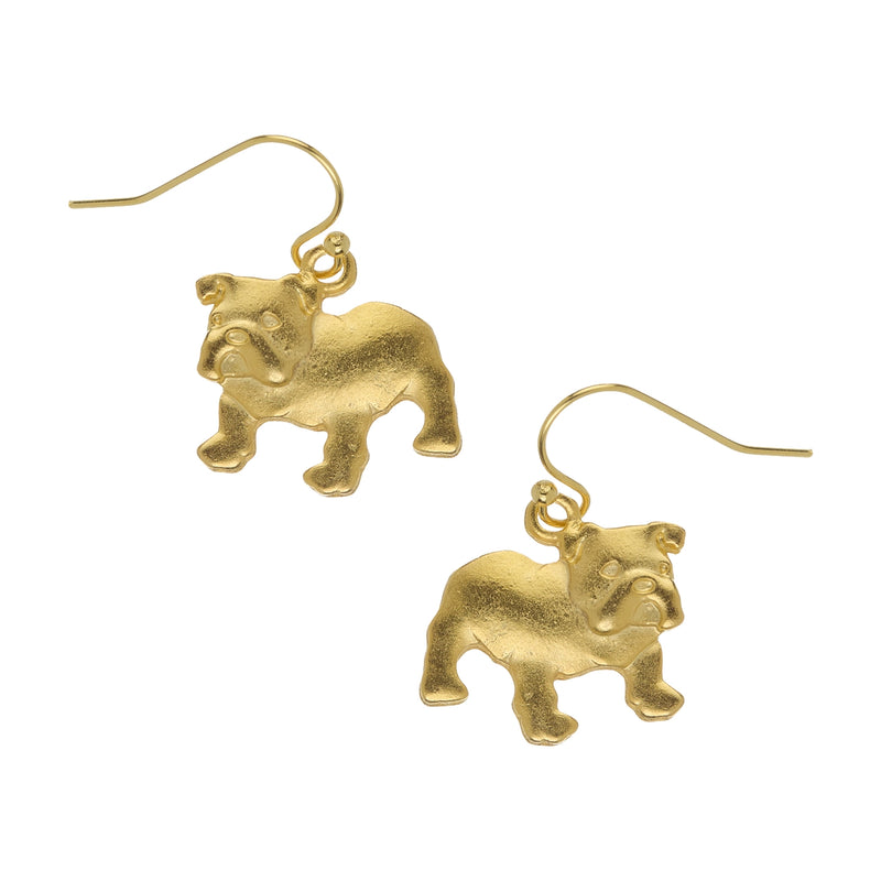 Mini Bulldog on Wire Earrings
