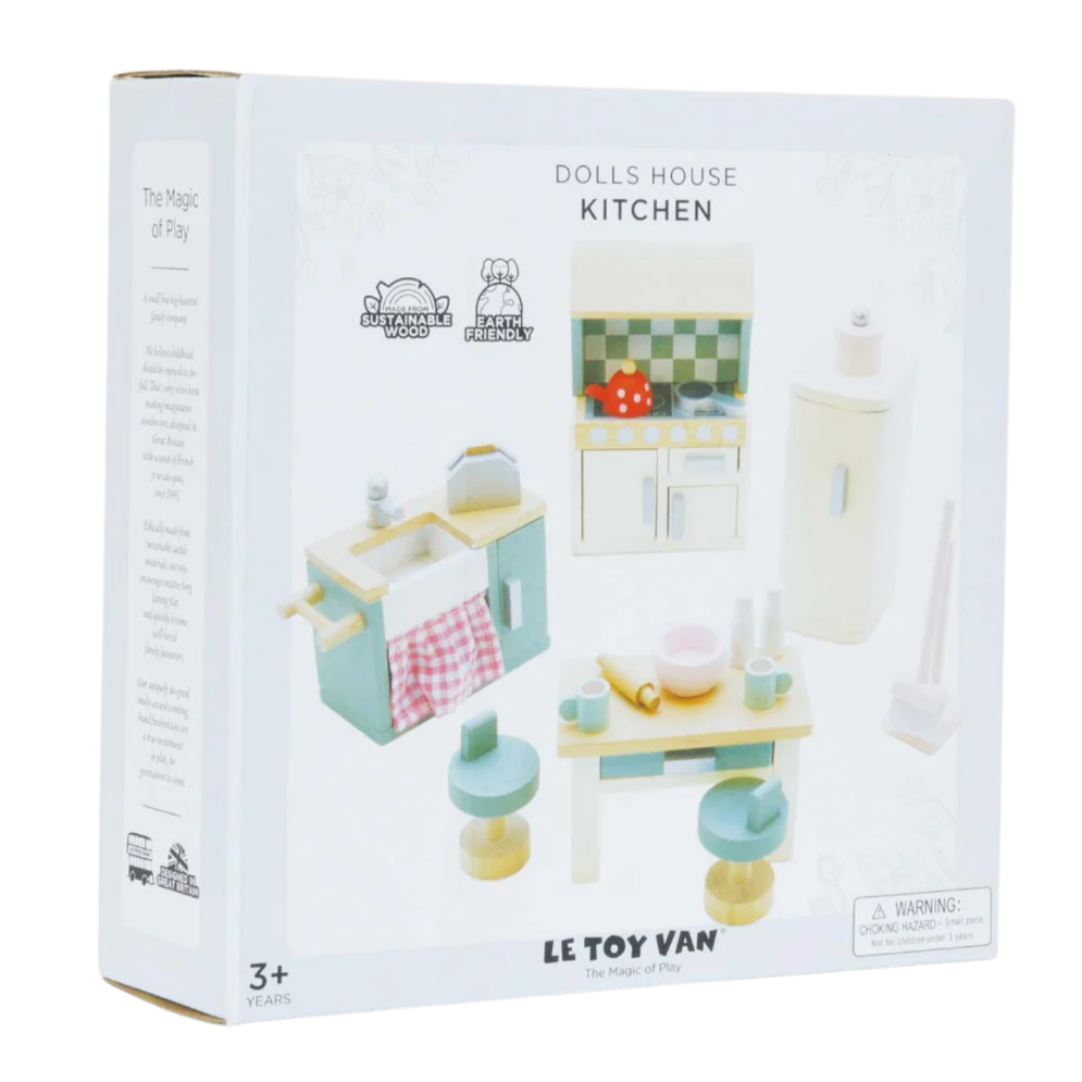 Dolls House Kitchen, wooden, 20-piece by Le Toy Van